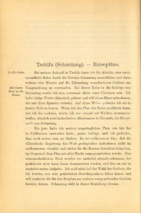 Tschifu (Schantung). - Reisepläne