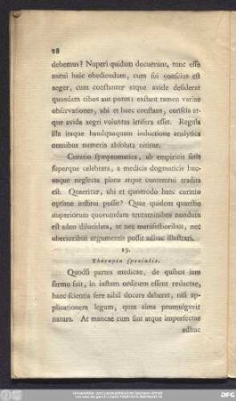 19. Therapia specialis.