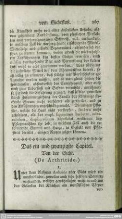 Das ein und zwanzigste Capitel. Von der Gicht. (De Arthritide)