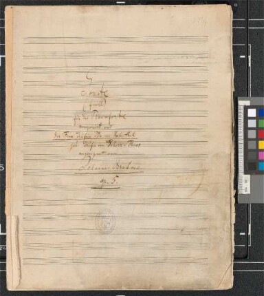 Sonate (f moll) für das Pianoforte componirt und der Frau Gräfin Ida von Hohenthal geb: Gräfin von Scherr-Thoss zugeeignet