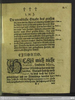 Leichenpredigt : Christliche Leich-Predigt, Eingang, Die erwehleten Textworte ..., Erörterung des Textes