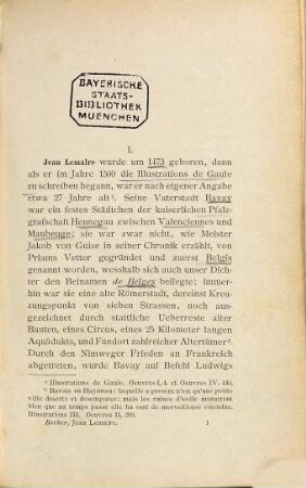 Jean Lemaire der erste humanistische Dichter Frankreichs