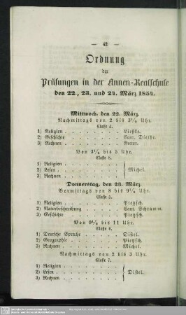 Ordnung der Prüfungen in der Annen-Realschule
