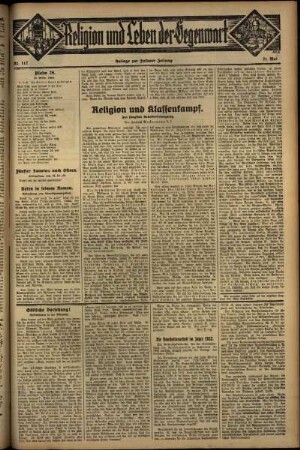 Dritte Ausgabe vom Sonntag, den 21. Mai 1933.