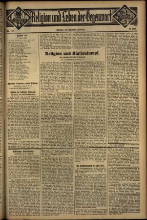 Dritte Ausgabe vom Sonntag, den 21. Mai 1933.