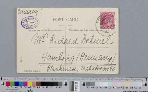 Postkarte an Richard Dehmel