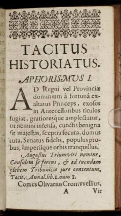 Aphorismus I. - Aphorismus XVIII.