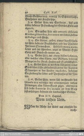 Das XIV. Capitel. Vom rothen Urin