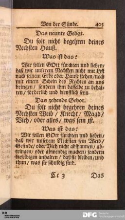 Das zehende Gebot.