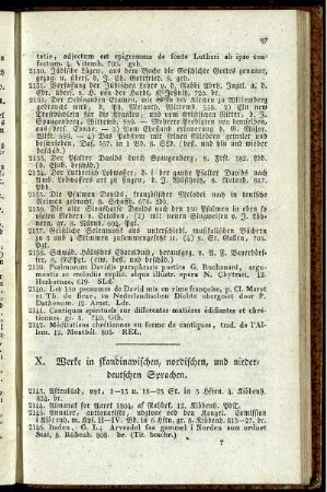 X. Werke in skandinavischen, nordischen, und niederdeutschen Sprachen
