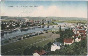 Pirna. Stadtansicht, kolorierte Ansichtskarte
