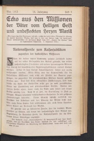 Mai 1913. Heft 5