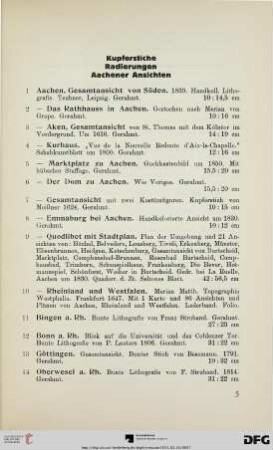 Kupferstiche Radierungen Aachener Ansichten (Nr. 1-36)