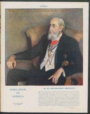 Embajador de América en el aniversario uruguayo : Eugenio Garzón [Oleo]