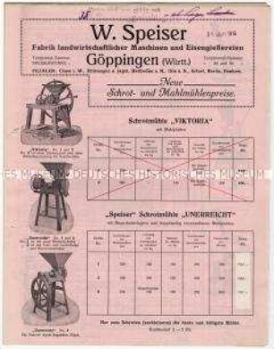 Prospektsammlung über Dreschmaschinen und Häckselmaschinen