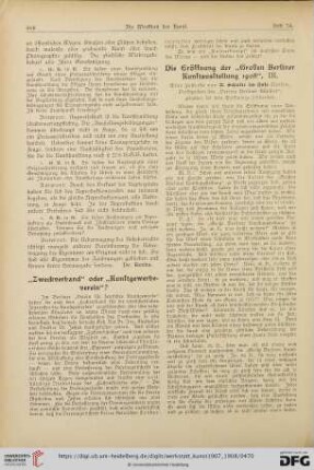 "Zweckverband" oder "Kunstgewerbeverein"?
