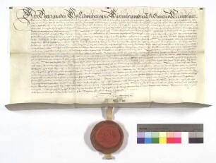 Lehensbrief des Herzogs Ludwig von Württemberg (Wirtemberg) für den Abt Jacob Schropp und dessen Erben um die jährliche Hofgülte in Steinbachhof (Steinbach der Hof).