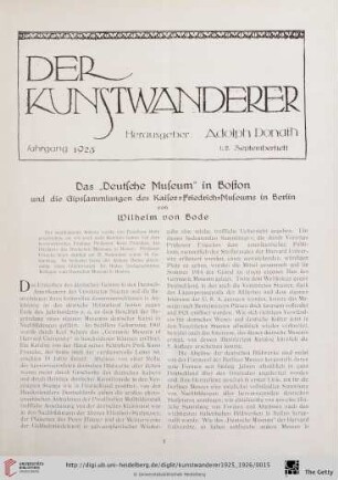 7/8: Das "Deutsche Museum" in Boston und die Gipssammlungen des Kaiser-Friedrich-Museums in Berlin