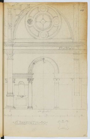 San Benedetto in Polirono, San Benedetto Po: Details (aus: Skizzen- und Fotoalbum 5)
