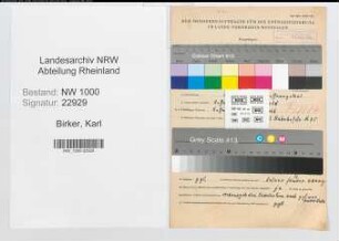 Entnazifizierung Karl Birker, geb. 22.06.1909 (Bauarbeiter)