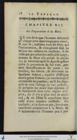 Chap. VII. La Préparation à la Mort.