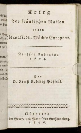 Krieg der fränkischen Nation gegen die coalirten Mächte Europens.
