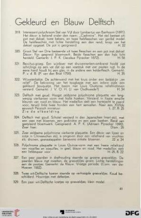 Gekleurd en blauw delftsch (Nr. 319-376)