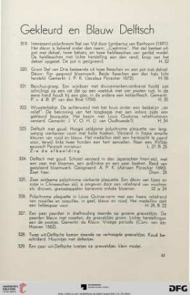 Gekleurd en blauw delftsch (Nr. 319-376)