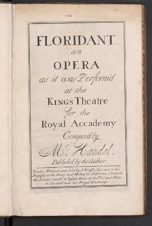 Floridant, an opera