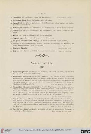 Arbeiten in Holz (Nr. 641-757)