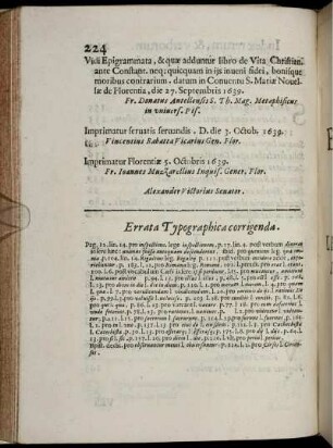 Errata Typographica corrigenda.