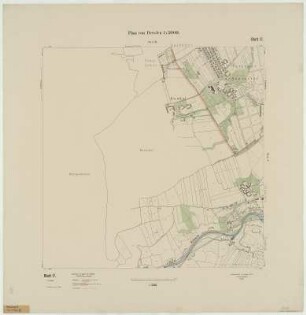 Plan von Dresden. Blatt 17 [Nausslitz], 1911 : Plan von Dresden. 1911/13/38/39/40. Blatt 1-12. 14-22, 24, 27, 29, 36, 39, 41-42. Bearb. Vom Vermessungsamt. 1:5000. 1.-9.,11., 13., 14. Aufl. Dresden 1911/13/38/39/40. 50 x 50 cm. Die Blätter 23, 25, 28 und 40 sind nur unter Schadensplan zu finden.
