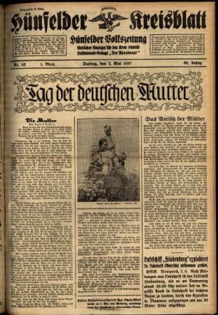 Erste Ausgabe vom Freitag, den 07. Mai 1937.