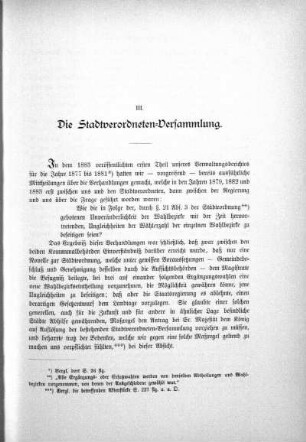 III. Die Stadtverordneten-Versammlungen