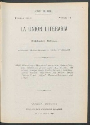 Número 12, Abril de 1905