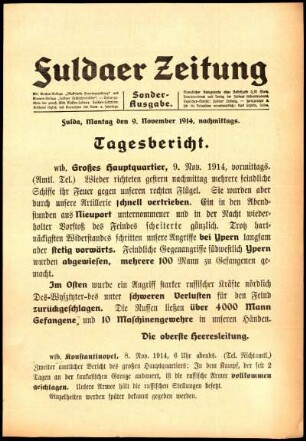 Ausgabe vom Montag, den 09. November 1914.