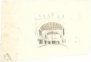 Pfann, Paul; München - Theresienhöhe; Ausstellung München 1908 - Innenraum (Perspektive)