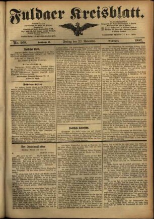 Ausgabe vom Freitag, den 22. November 1907.