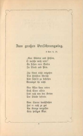 Zum großen Versöhnungstag