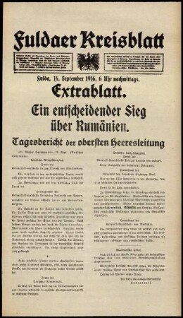 Ausgabe vom Samstag, den 16. September 1916.