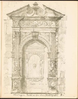 Stadtkanzlei, Überlingen: Ansicht Portal (aus: Studienreise nach Süddeutschland und der Schweiz, 1902)