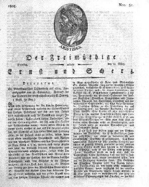 Nro. 51, Dienstag, den 12. März 1805