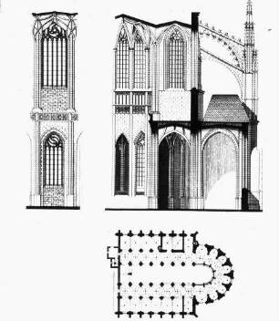 Kutná Hora / Kuttenberg (Tschechien), St. Barbara, Grund- und Aufriss