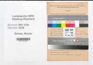 Entnazifizierung Werner Girmes , geb. 01.09.1889 (Major)