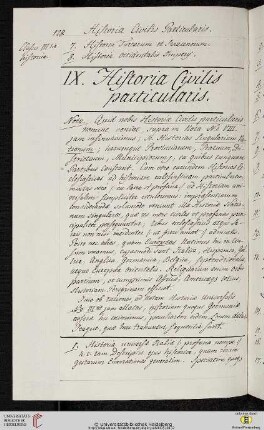 IX. Historia Civilis particularis