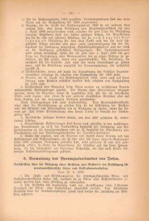 5. Verwaltung des Provinzialverbandes von Posen