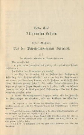 Erster Teil. Allgemeine Lehren