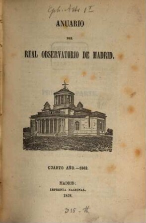 Anuario del Observatorio de Madrid : para ... 4. 1863