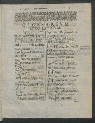 Glossarium Syro-Latinum.