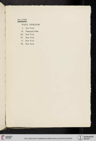 Paul Strand [list of plates]